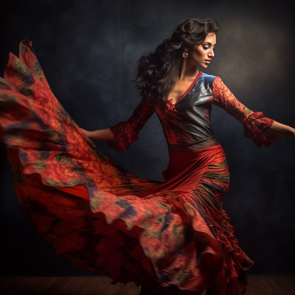 Fashion Fusion - Indian Ghagra Choli meets Spanish Flamenco Dress_03