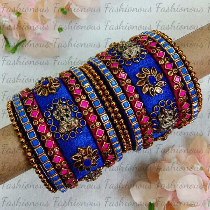 Buy Kuhuk Multicolor Silk Thread Bangle Set For Women at Amazon.in
