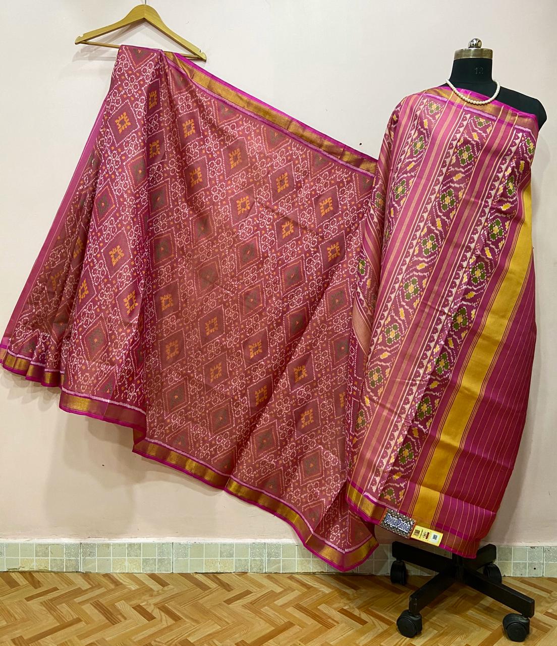Pink Alpana Designed Patola Silk Saree-PSS1002 – Fashionous