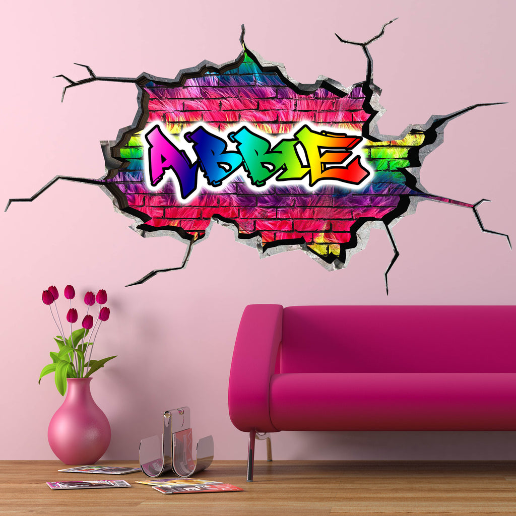 Huis 3d Full Colour Personalised Graffiti Name Wall Art Stickers Decal Graphic Wsd179 Luxclusif Com