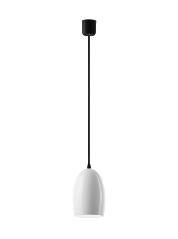 Ume Elementary 1 S Single Pendant Lamp Opal Glossy Black Black