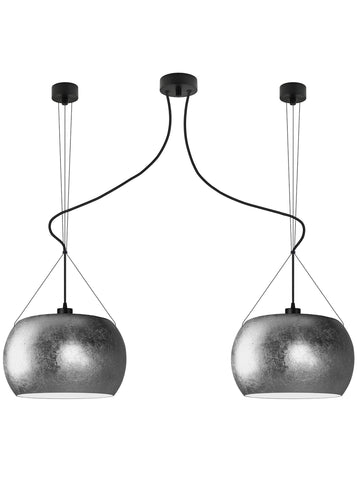 Silver pendant light fitting