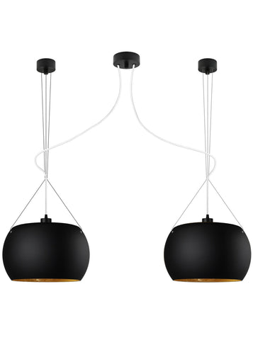 Momo Elementary 2 S Double Pendant Lamp Black Matte Gold White Black Sotto Luce