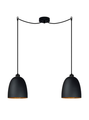 Awa Elementary 2 S Double Pendant Lamp Black Matte Gold Black