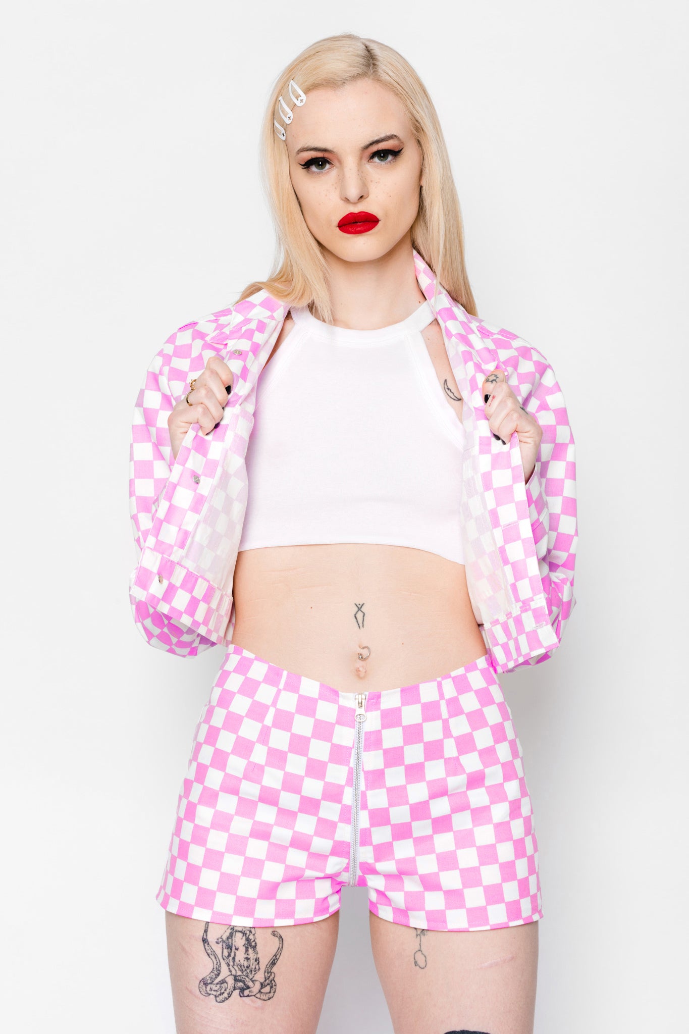 Checkered Luv Full Zip Shorts – Goodbye Bread