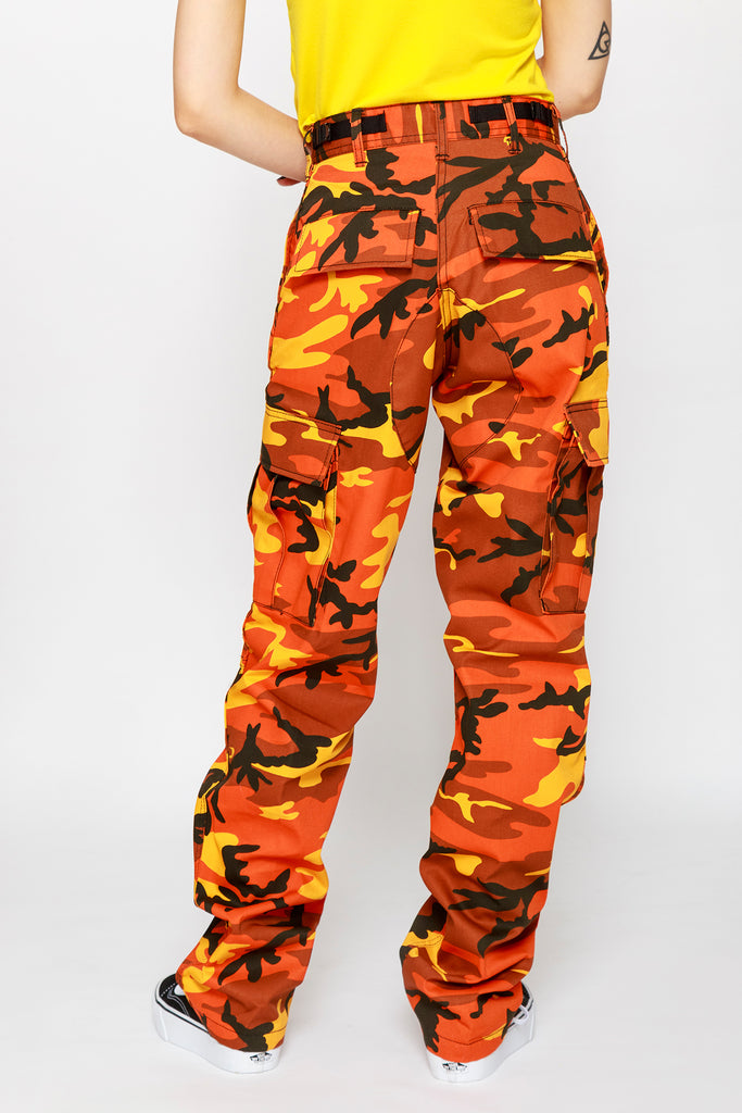 red and yellow camo pants