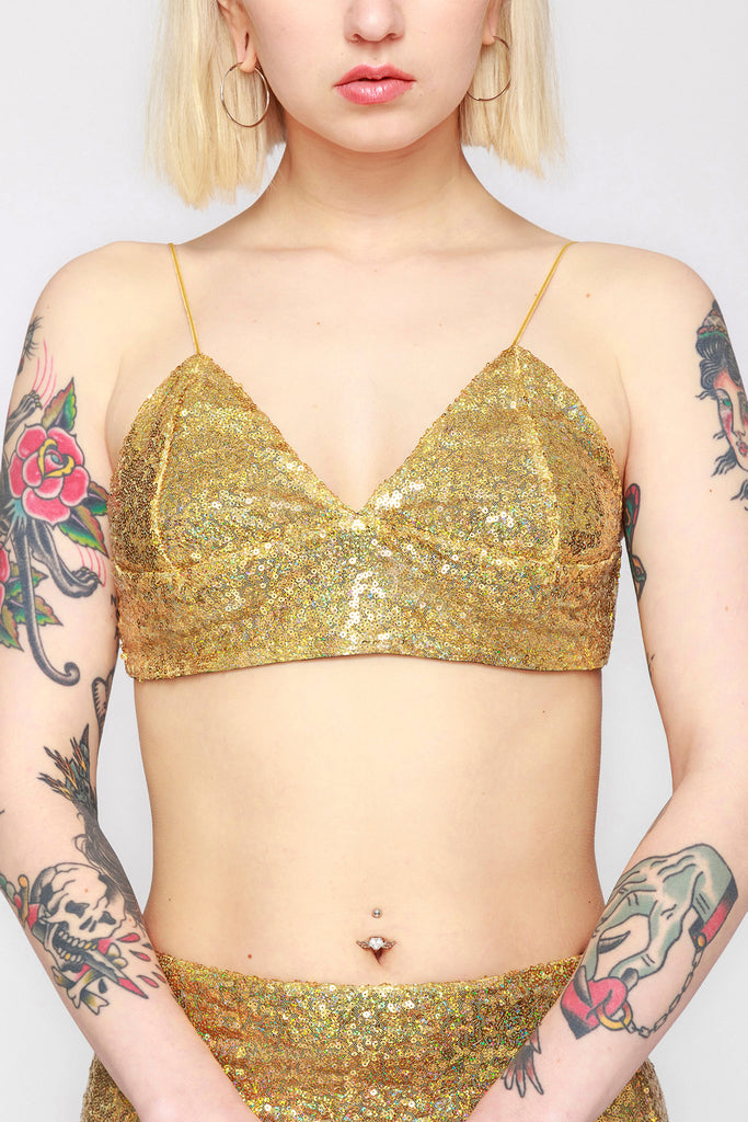 gold bralette