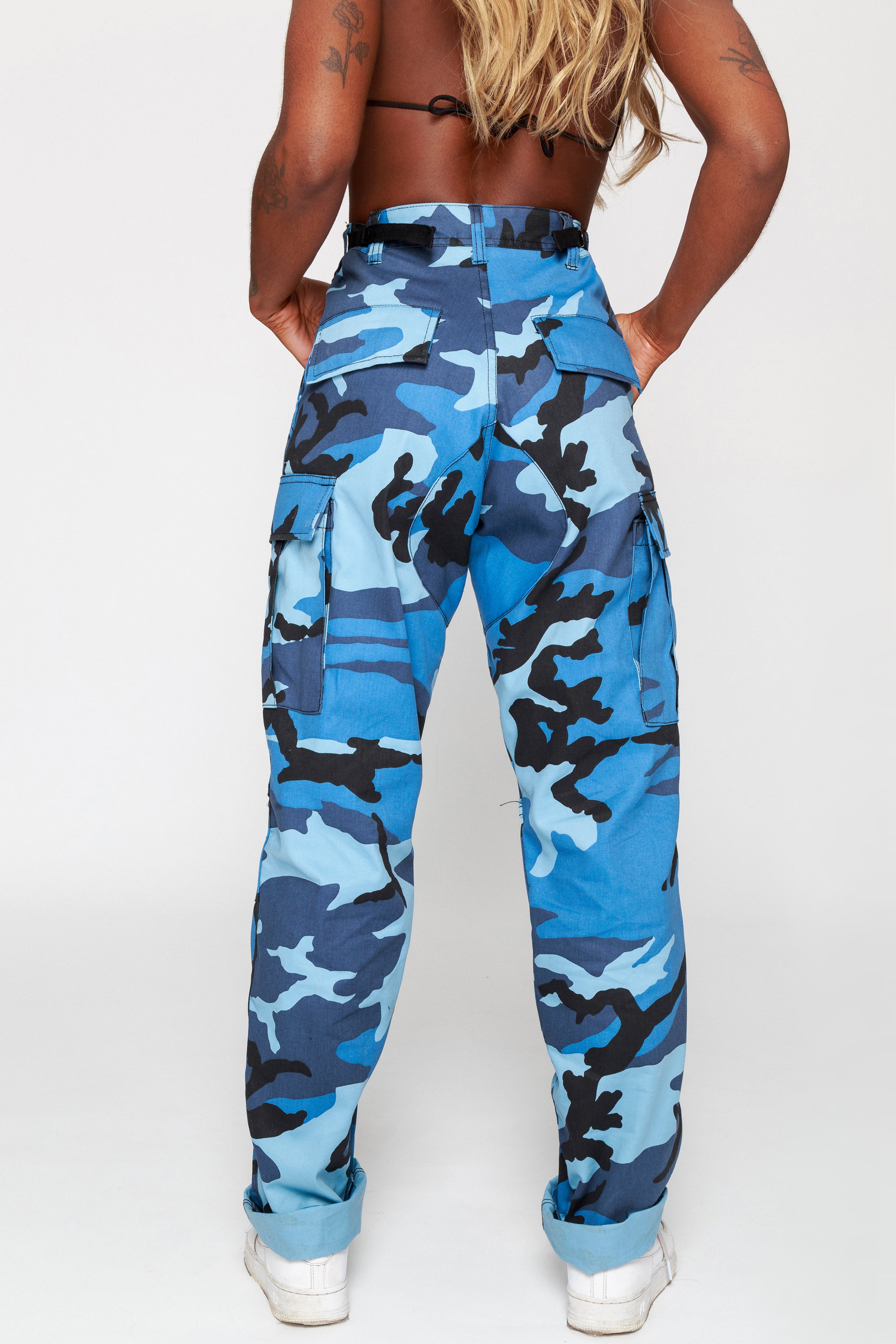 Messy Marines Navy Blue Camo Hoppers  Unisex Pants For Men And Women   Bombay Trooper