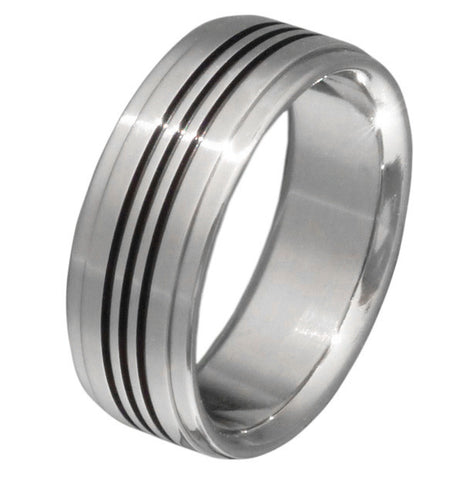 Blue Titanium Ring b17 – Titanium Rings Studio