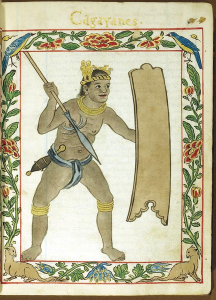 Illustrated in the Boxer Codex, which documented ethnic groups across the archipelago, a warrior chief wears leg bands, a neck ornament, and a gold headband, intricately twisted and adorned with pairs of human figures and birds. (Photo from Wikimedia Commons)