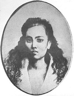 A crayon sketch of Leonor Rivera, the basis of the "María Clara" character in José Rizal's Noli Me Tángere.