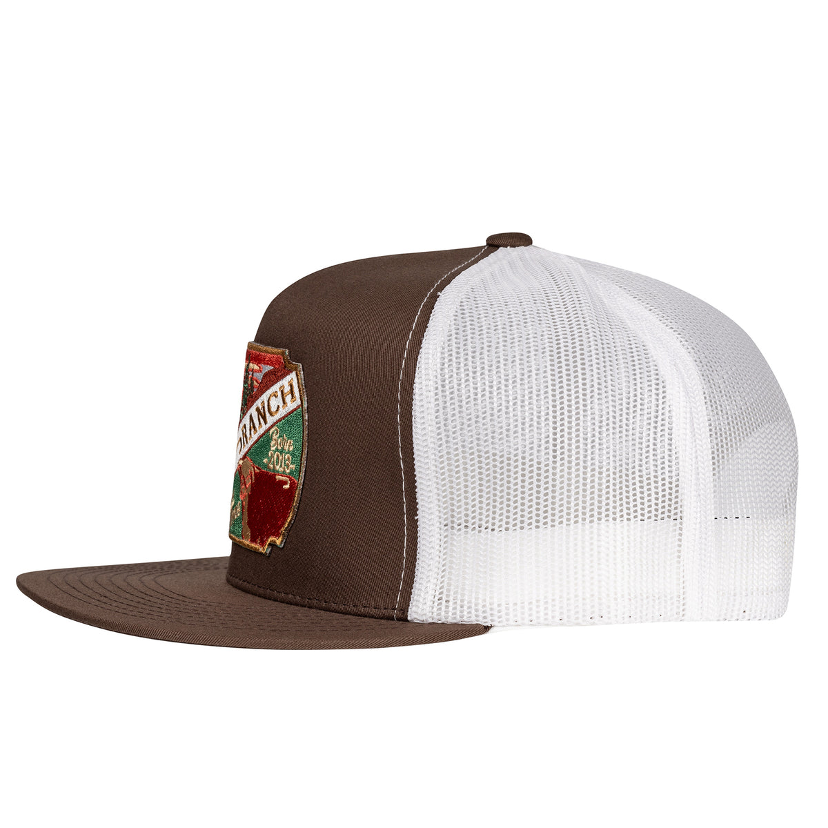 Lazy J Ranch Brown & White LJRW Show Time Classic Five Panel Trucker Hat