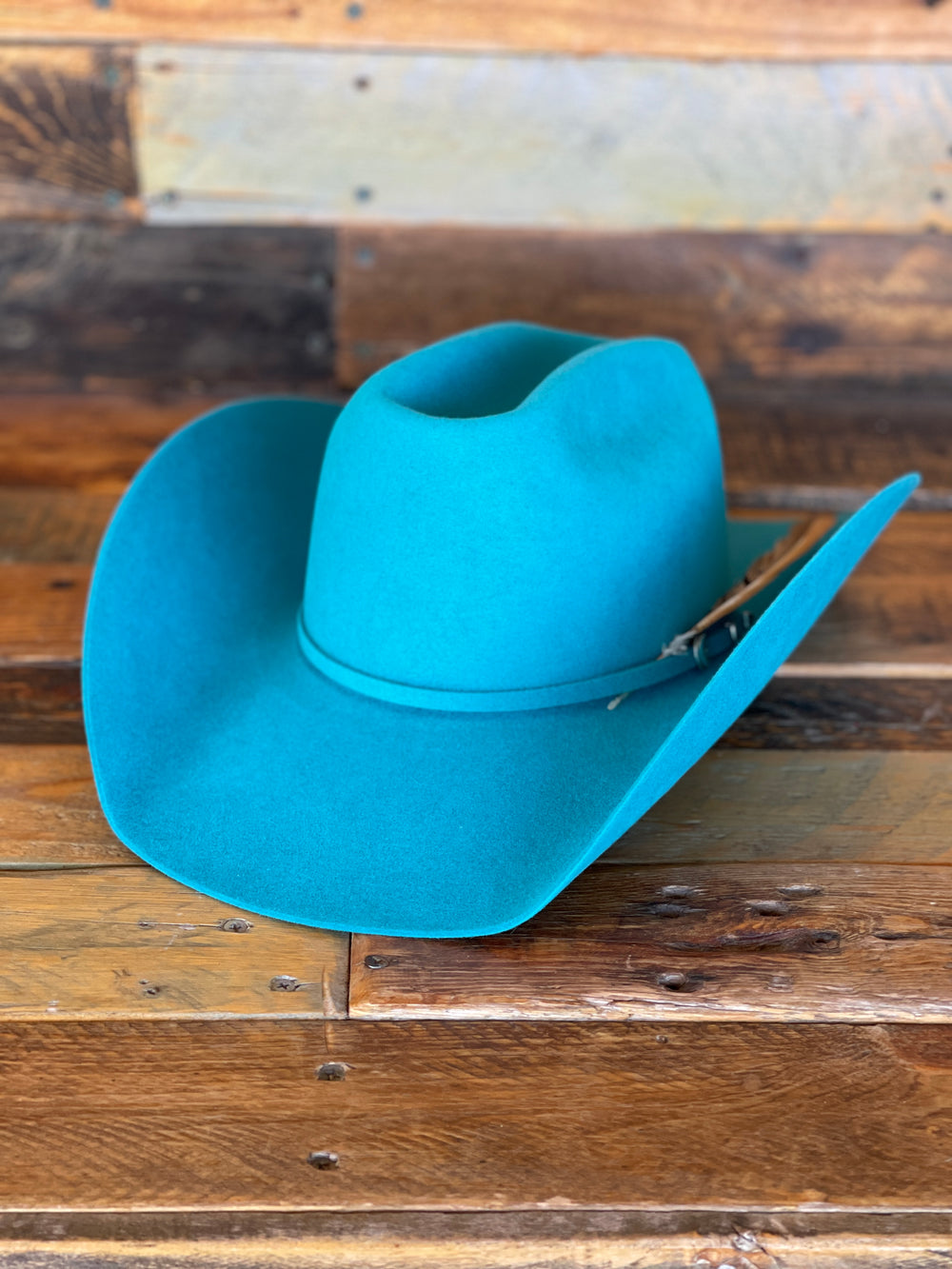 Rodeo King 7X Cobalt Blue 4in. Brim Open Crown Felt Cowboy Hat, 73/8 - RK322