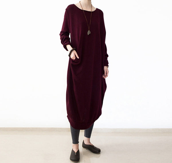 3 colors asymmertric sweater dress,knit long dress,oversize gown,wool ...