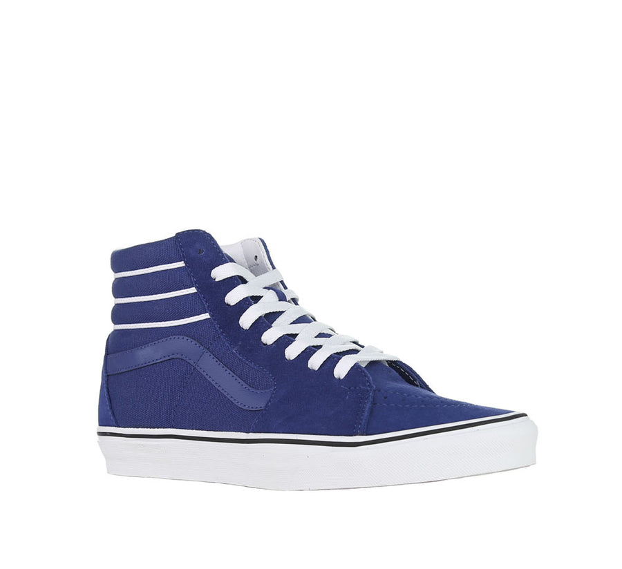 vans sk8 hi white blue stripe