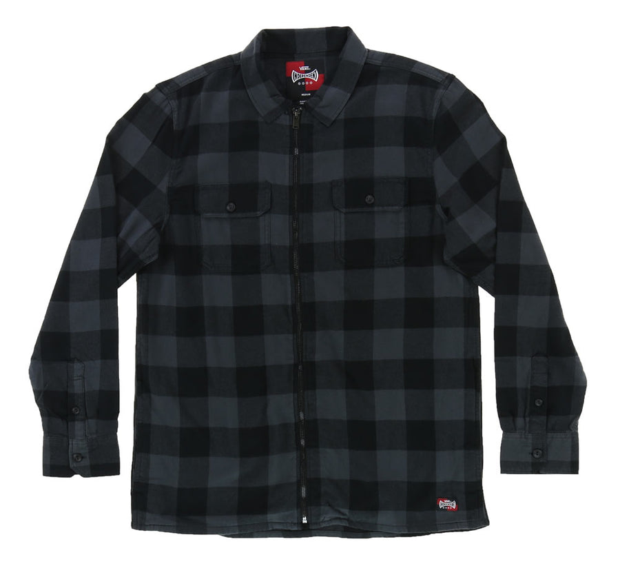 vans x independent zip flannel