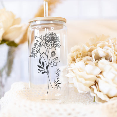 Unique Personalized Bridesmaid Tumbler, Proposal Gift for Maid of Honor, Flower Girl | Custom Tumbler W Camo, Petal, Beach Design from BluChi