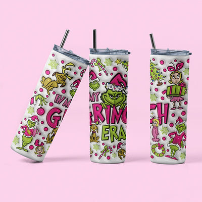 Pink Grinchmas 20oz tumbler with straw topper! #merrygrinchmas2023 #g, Tumbler Cup