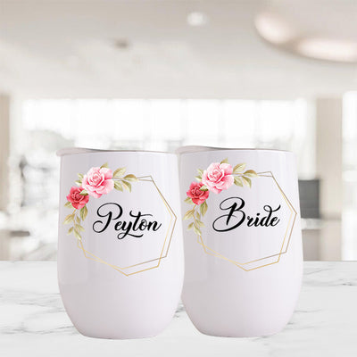 Bridesmaid Wine Tumbler - Personalized Tumbler for Bride, Maid of Honor and The Entire Bridal Party from BluChi