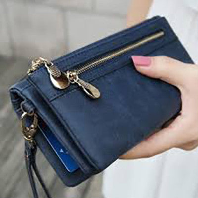 leather clutch wristlet