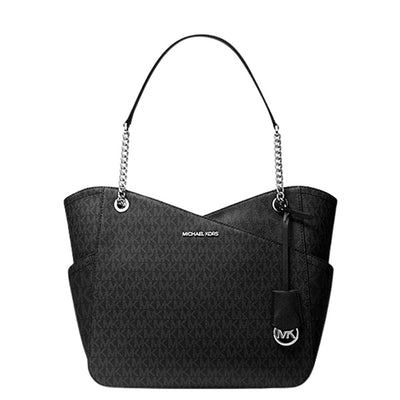 Charlotte Large Logo and Leather Top-Zip Tote Bag