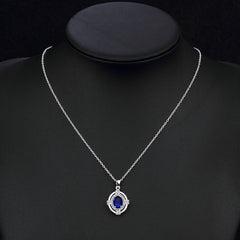 Classic Blue Cubic Zirconia Sterling Silver Necklace – Gifts Are Blue