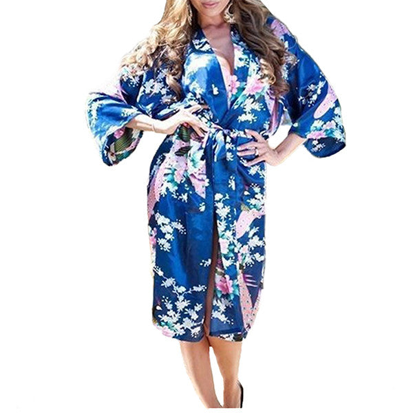 Jewel Blue Silk Kimono Womens Robe – Gifts Are Blue