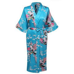 Download Elegant Long Floral Silk Kimono Womens Robe, Sizes 2 to 18 ...