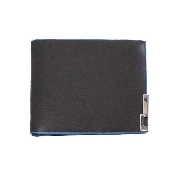 Mens Slim Blue Edge Bi-Fold Wallet