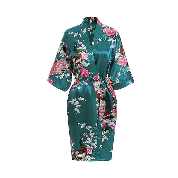 Medium Length Silk Womens Robes - 2 to 18 - Floral Bride & Bridesmaid ...