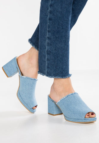 denim mules