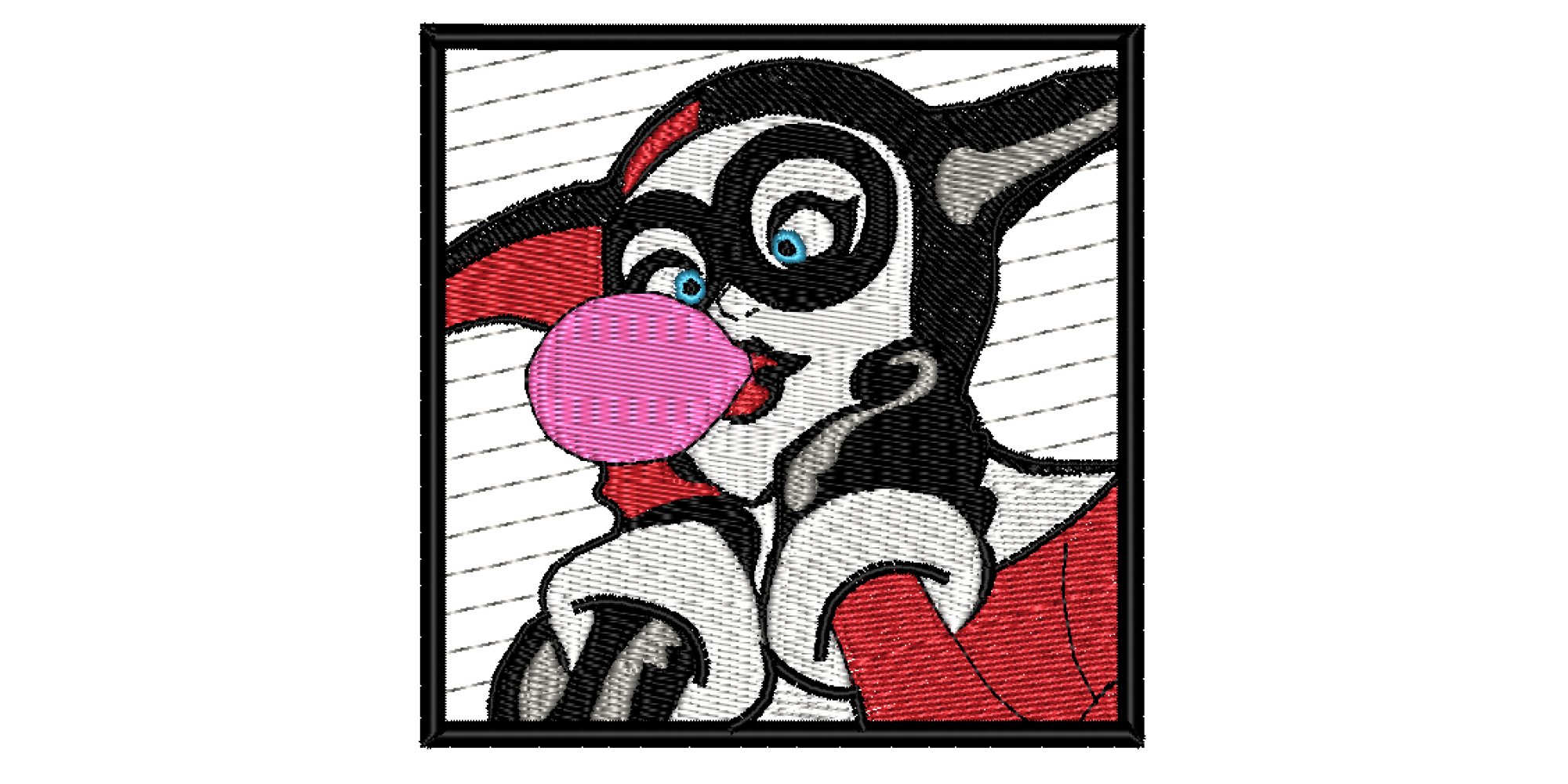 Harley Quinn Bubble - (3" x 3" Patch Iron On)