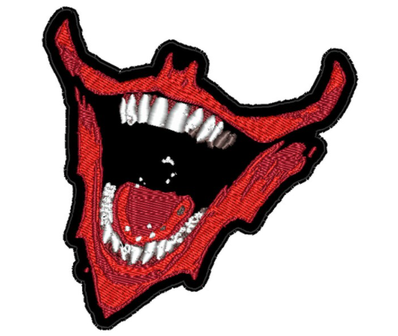 Batman Joker Mouth Embroidered Fan Patch - (2 Sizes, Iron On)