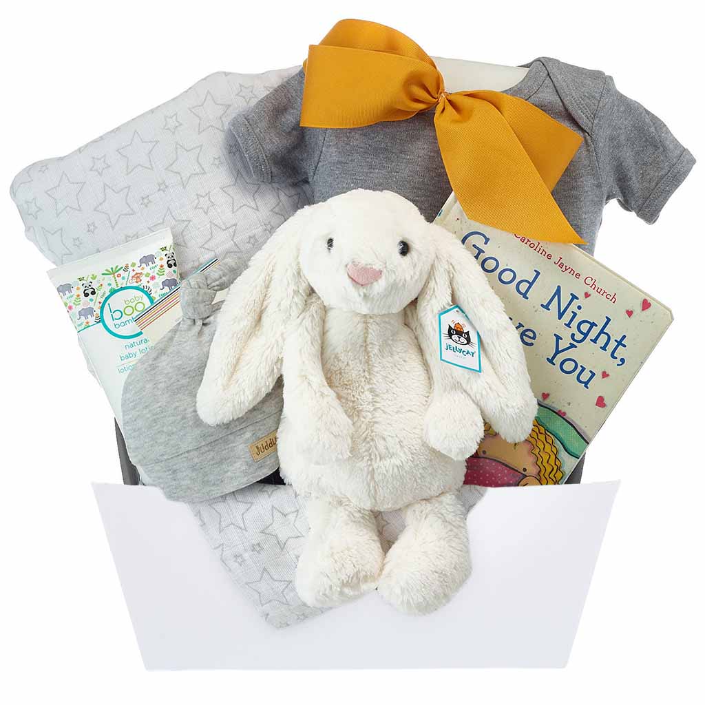 Plush Bunny Baby Girl Organic Gift Box - Luxury Baby Gifts - SIMONTEA