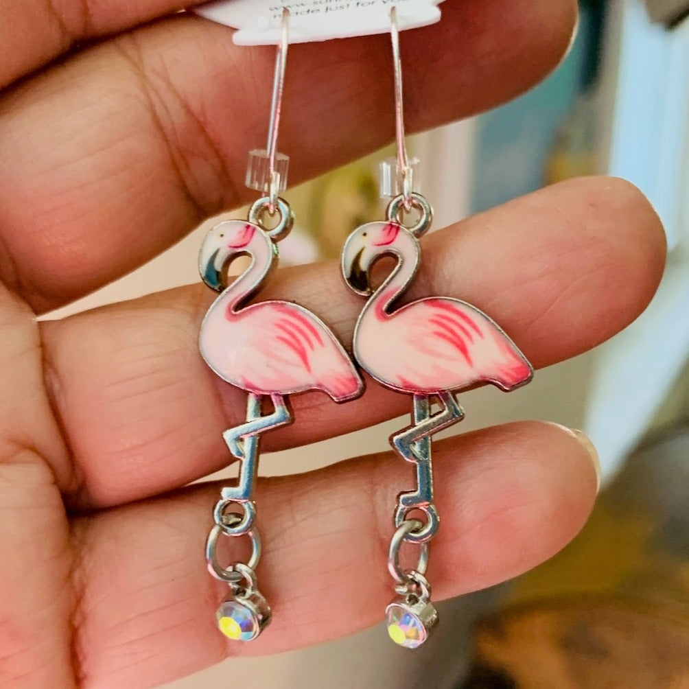 Beaded Flamingo Earrings | The Pink Rock Store