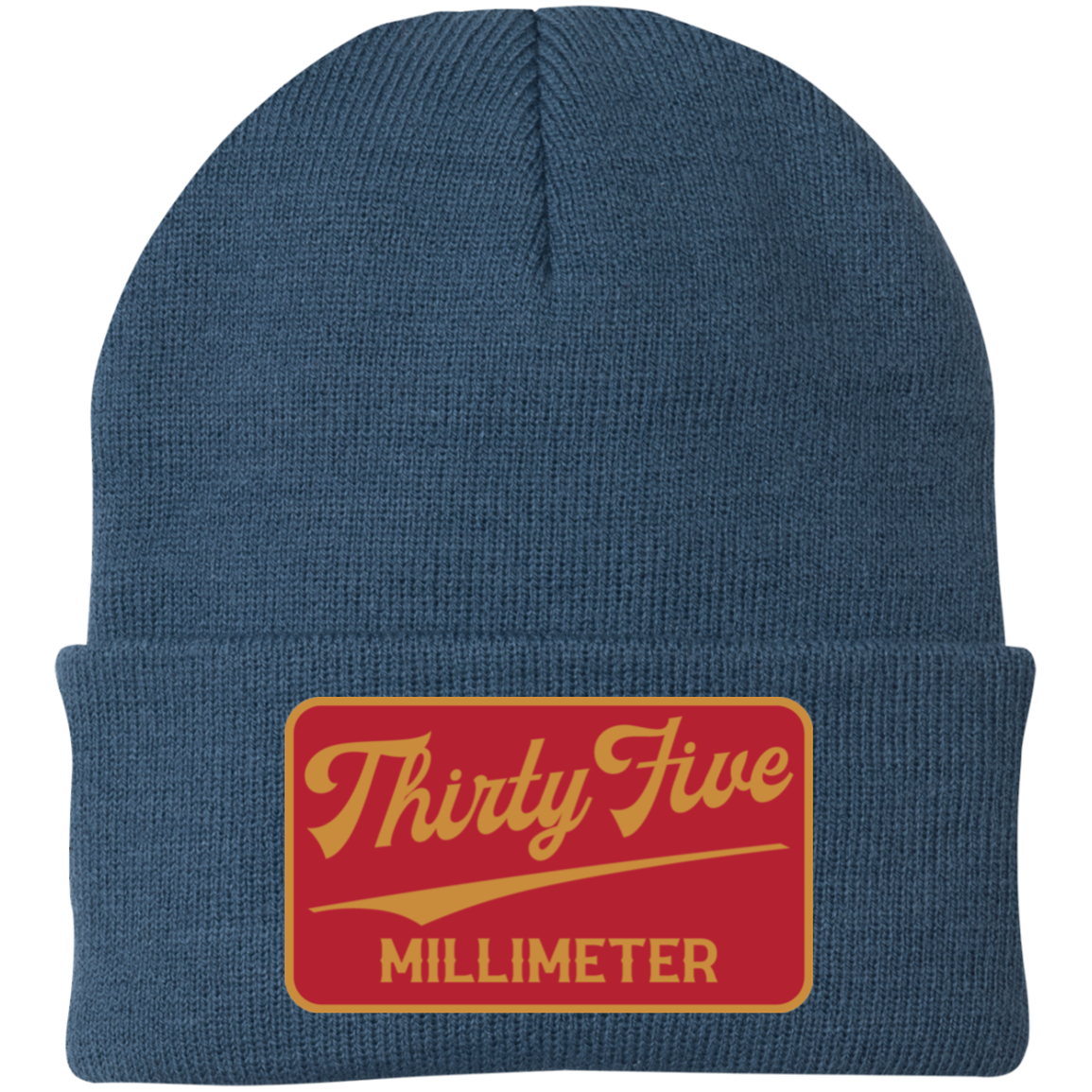 35mm "Thirty Five Millimeter" Vintage Beer Label Embroidered Knit Cap