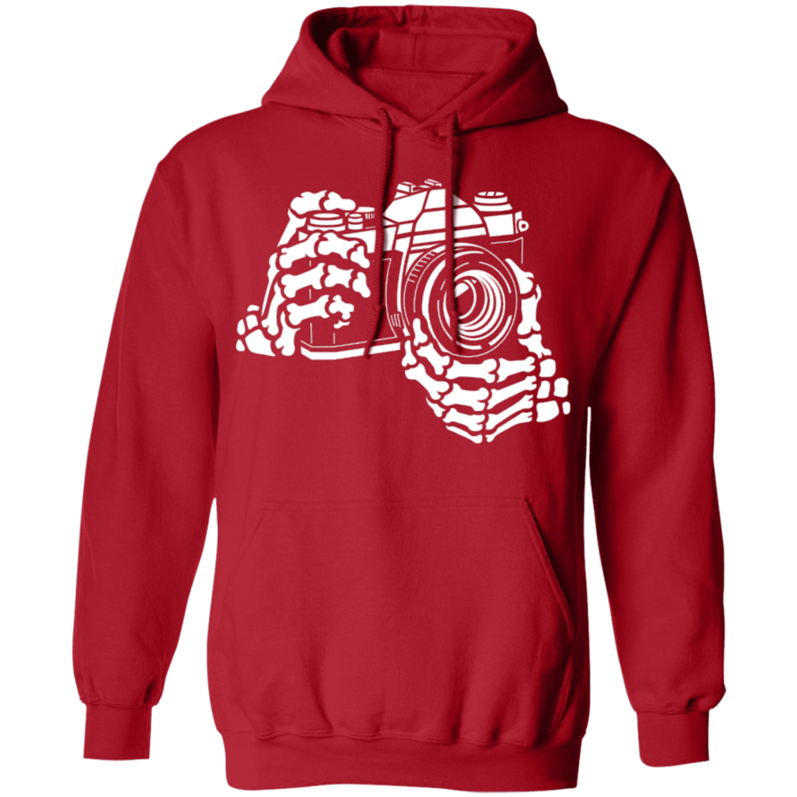 red camera hoodie