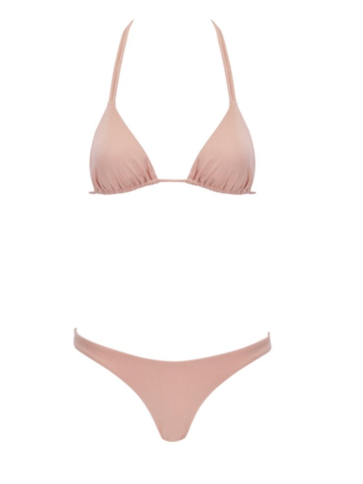 Forever Pearls Nude Ribbed Full Coverage Bikini Bottom – Monica Hansen ...