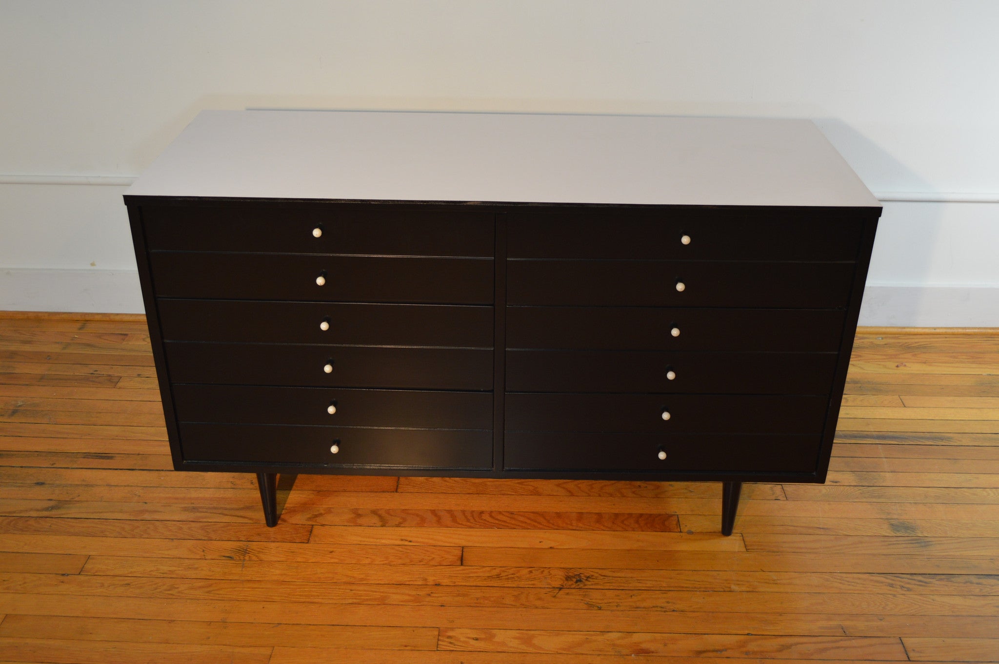 American Of Martinsville Dresser Ebonized Black Lacquer