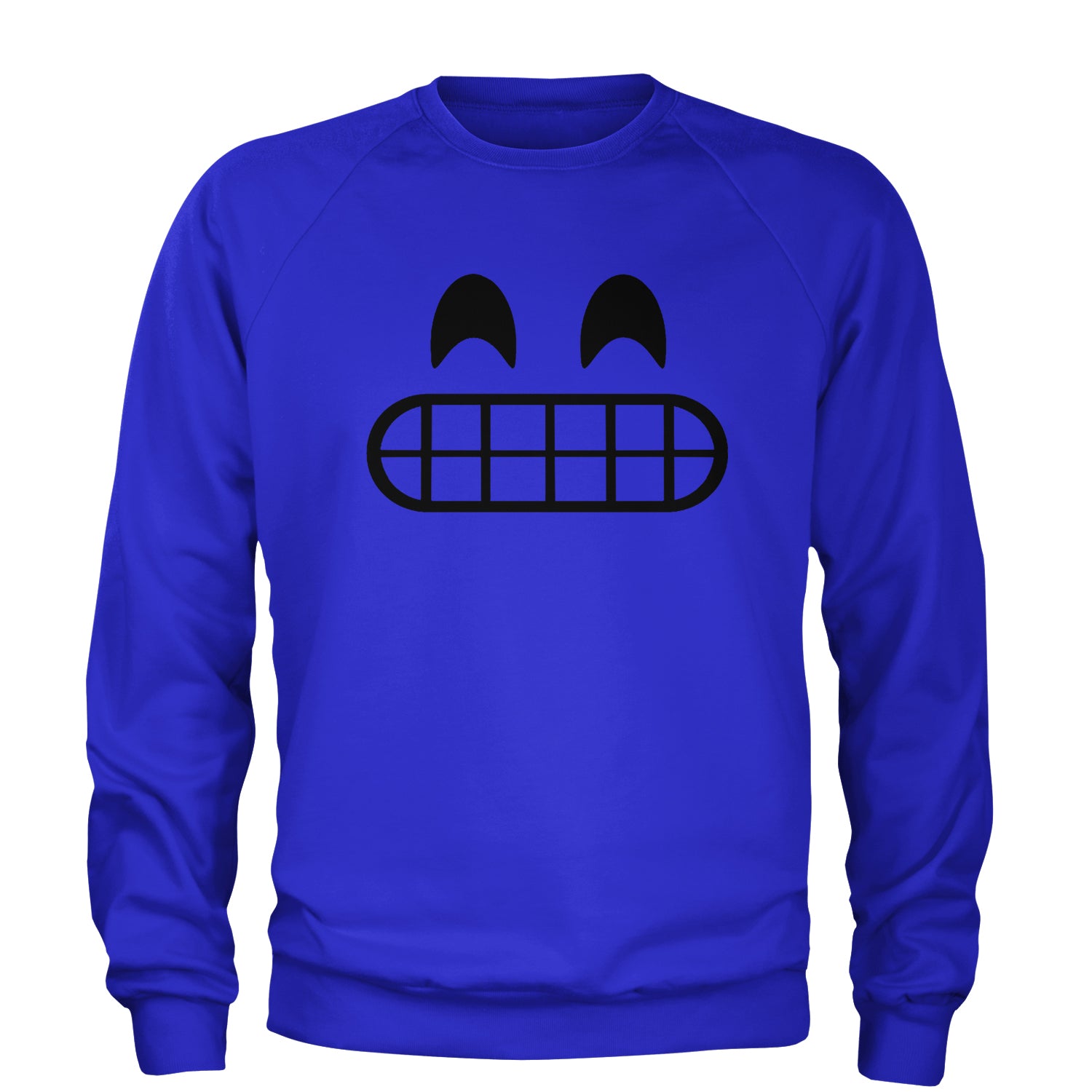 Emoticon Grinning Smile Face Adult Crewneck Sweatshirt