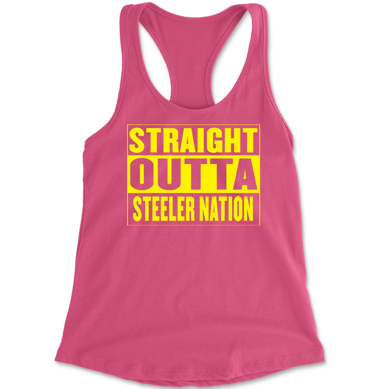 Straight Outta Steeler Nation Football  Racerback Tank Top for Women