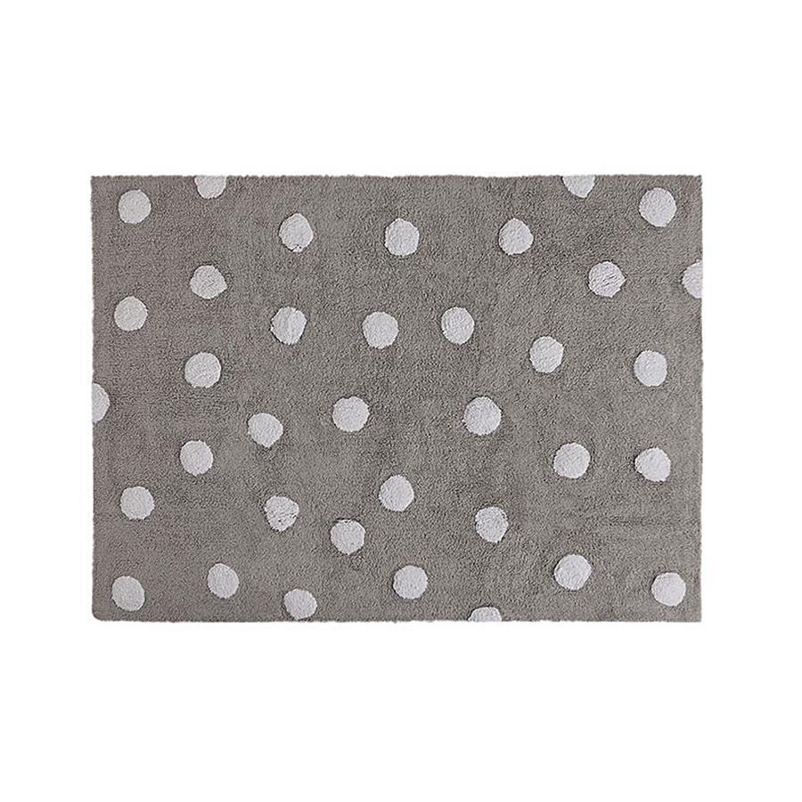 Waschbarer Teppich "Polka Dots Grey / White"