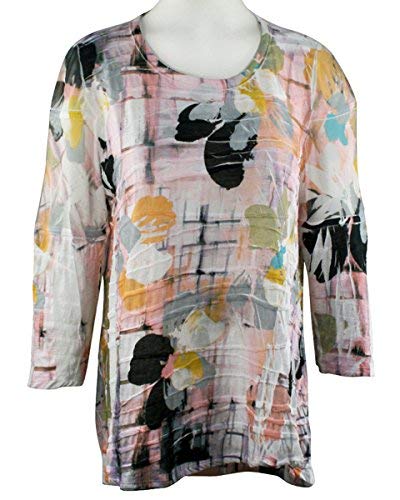 Impulse California - Abstract Floral, Scoop Neck Top w/Ruffles & High ...