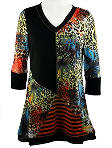 Lior Paris - Safari Patterns, 3/4 Trimmed Sleeves, Animal Print Tunic ...