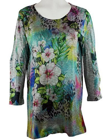 Cactus Fashion - Shaded Floral, Rhinestone Accents, Sublimation Tunic ...