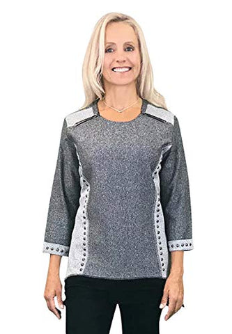 Tia Designs - High Dome Stud, 3/4 Sleeve, Two Tone Zippered Shoulders ...