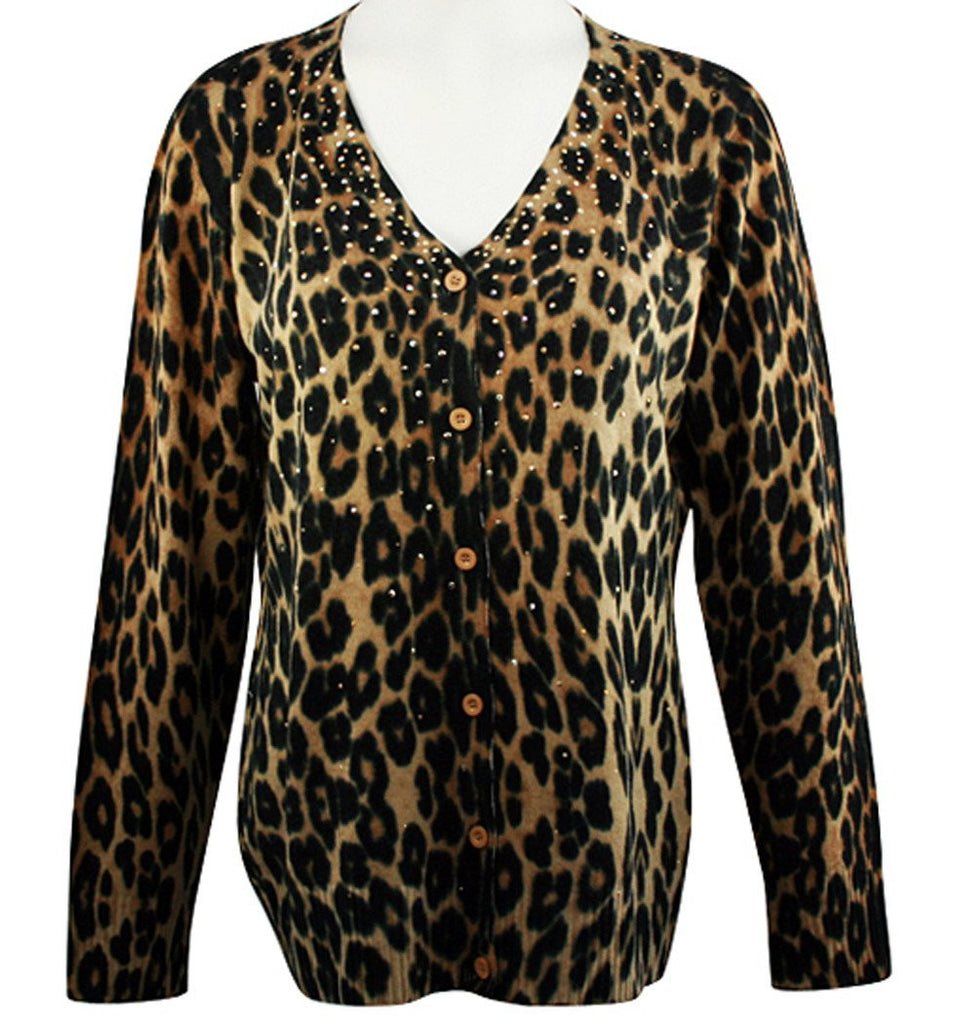 Christine Alexander - Crystal Leopard, V-Neck Cardigan Swarovski ...