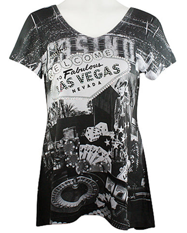 Big Bang Clothing Company - Las Vegas Collage Short Sleeve Rhinestone ...