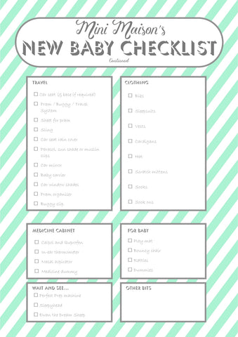 Mini Maison S New Baby Checklist Mini Maison
