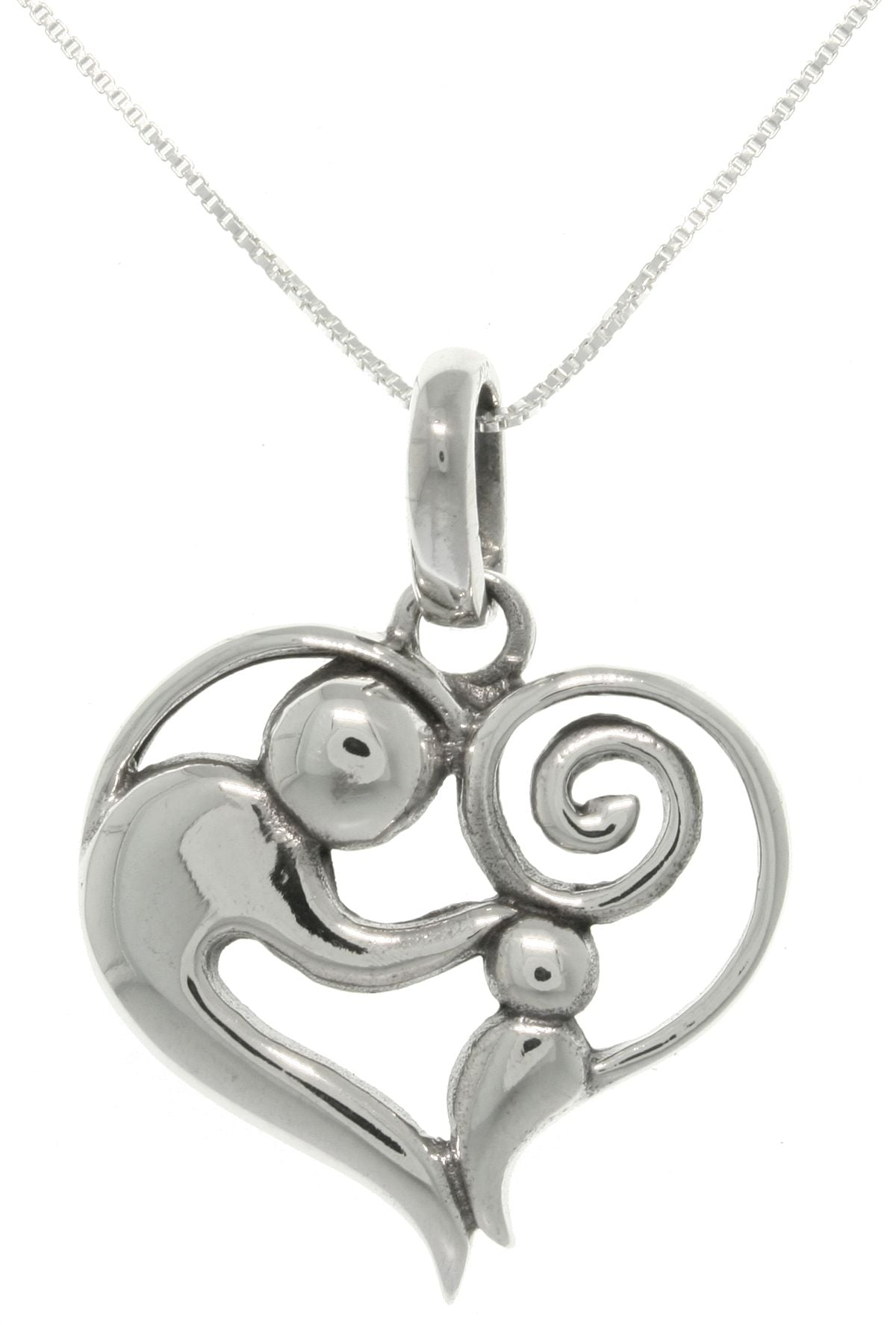 mother and child heart necklace